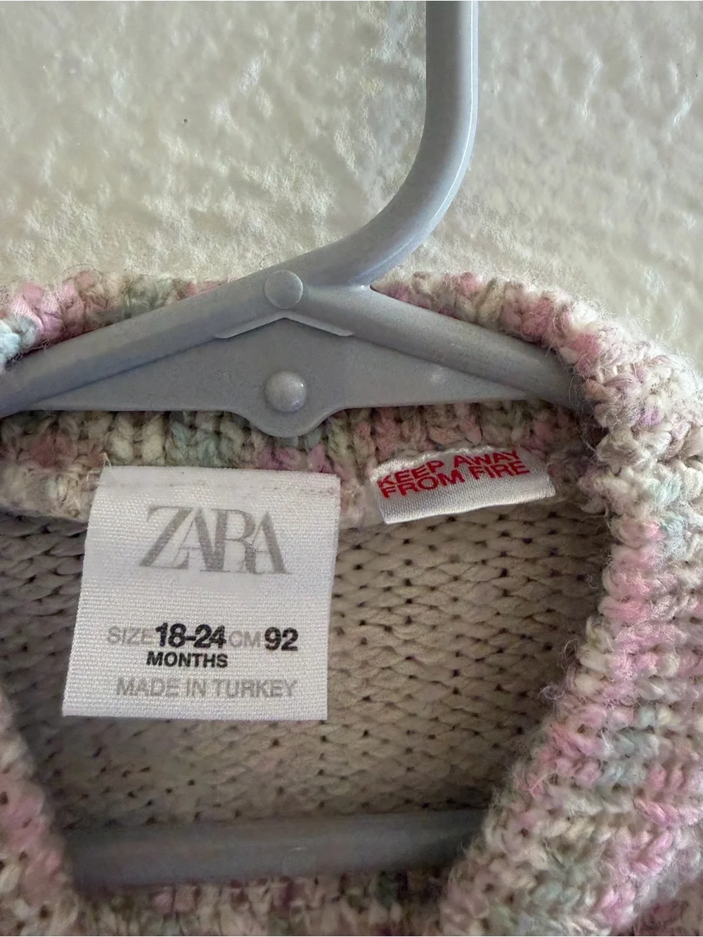 Zara Pink and Cream Floral Mock-Neck Sweater